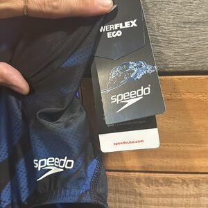 Speedo black and blue one piece swimsuit women 6/32